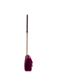 Темно-пурпурная бархатная сумка через плечо от Gucci