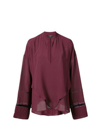 Темно-пурпурная блузка с длинным рукавом от Derek Lam