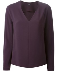 Темно-пурпурная блузка с длинным рукавом от Joseph