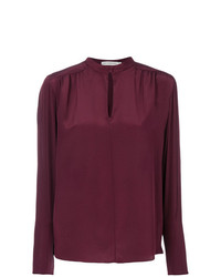Темно-пурпурная блузка с длинным рукавом от Mary Katrantzou