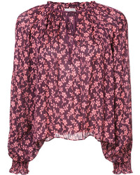 Темно-пурпурная блузка с цветочным принтом от Ulla Johnson