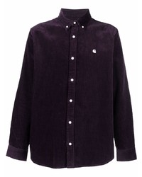 Мужская темно-пурпурная вельветовая рубашка с длинным рукавом от Carhartt WIP
