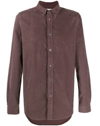 Мужская темно-пурпурная вельветовая рубашка с длинным рукавом от PS Paul Smith