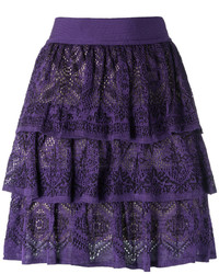 Темно-пурпурная вязаная юбка от Cecilia Prado