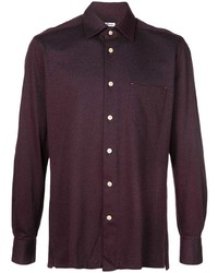 Мужская темно-пурпурная джинсовая рубашка от Kiton