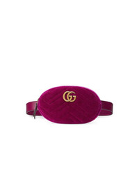 Темно-пурпурная замшевая поясная сумка от Gucci