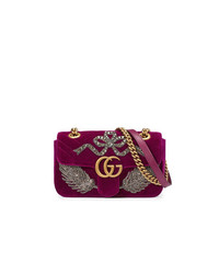 Темно-пурпурная замшевая сумка через плечо от Gucci