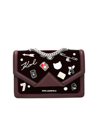 Темно-пурпурная замшевая сумка через плечо от Karl Lagerfeld