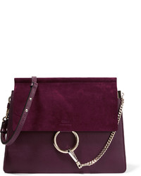Женская темно-пурпурная замшевая сумка от Chloé