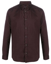 Мужская темно-пурпурная классическая рубашка от AllSaints