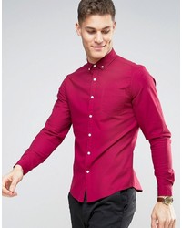 Мужская темно-пурпурная классическая рубашка от Asos