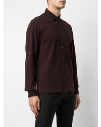 Мужская темно-пурпурная классическая рубашка от Isaia