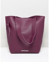 Темно-пурпурная кожаная большая сумка от French Connection