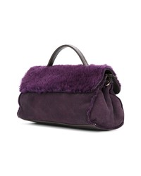 Темно-пурпурная кожаная большая сумка от Zanellato