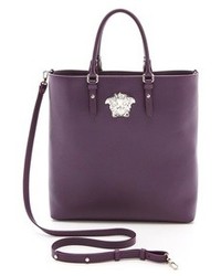 Темно-пурпурная кожаная большая сумка от Versace