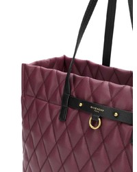 Темно-пурпурная кожаная стеганая большая сумка от Givenchy