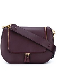 Темно-пурпурная кожаная сумка через плечо от Anya Hindmarch