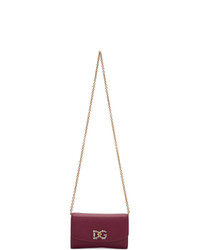 Темно-пурпурная кожаная сумка через плечо от Dolce And Gabbana