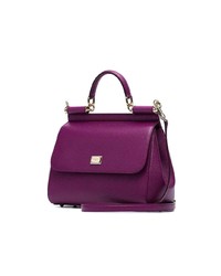 Темно-пурпурная кожаная сумка через плечо от Dolce & Gabbana