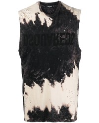 Темно-пурпурная майка с принтом тай-дай