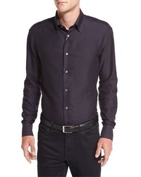 Темно-пурпурная рубашка с геометрическим рисунком