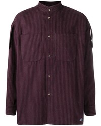 Мужская темно-пурпурная рубашка с длинным рукавом в вертикальную полоску от Vivienne Westwood