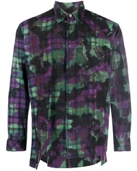 Мужская темно-пурпурная рубашка с длинным рукавом в шотландскую клетку от Needles
