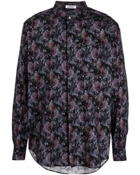 Мужская темно-пурпурная рубашка с длинным рукавом с цветочным принтом от Engineered Garments