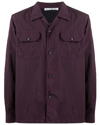Мужская темно-пурпурная рубашка с длинным рукавом от Acne Studios