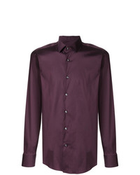 Мужская темно-пурпурная рубашка с длинным рукавом от BOSS HUGO BOSS