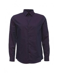 Мужская темно-пурпурная рубашка с длинным рукавом от Burton Menswear London