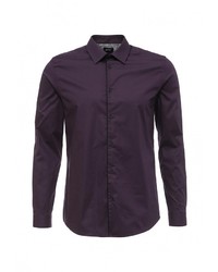 Мужская темно-пурпурная рубашка с длинным рукавом от Burton Menswear London