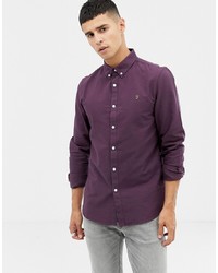 Мужская темно-пурпурная рубашка с длинным рукавом от Farah