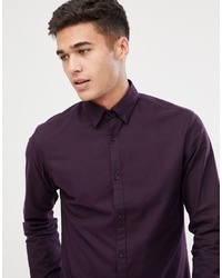 Мужская темно-пурпурная рубашка с длинным рукавом от Jack & Jones