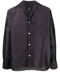 Мужская темно-пурпурная рубашка с длинным рукавом от Needles