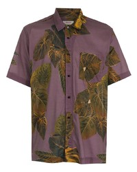 Мужская темно-пурпурная рубашка с коротким рукавом с принтом от OSKLEN