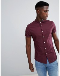 Мужская темно-пурпурная рубашка с коротким рукавом от ASOS DESIGN