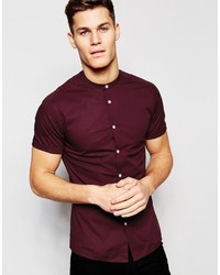 Мужская темно-пурпурная рубашка с коротким рукавом от Asos