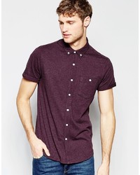 Мужская темно-пурпурная рубашка с коротким рукавом от Asos