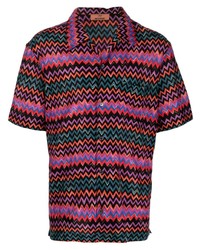 Мужская темно-пурпурная рубашка с коротким рукавом от Missoni