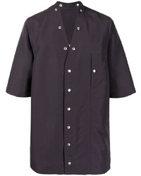 Мужская темно-пурпурная рубашка с коротким рукавом от Rick Owens