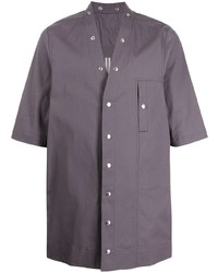Мужская темно-пурпурная рубашка с коротким рукавом от Rick Owens