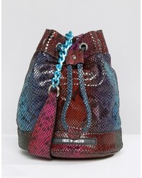 Темно-пурпурная сумка-мешок со змеиным рисунком от House of Holland
