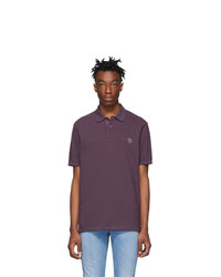 Темно-пурпурная футболка-поло с вышивкой