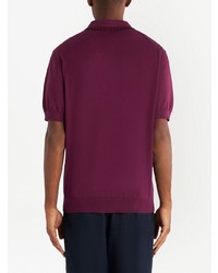 Мужская темно-пурпурная футболка-поло с вышивкой от Etro