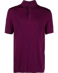 Мужская темно-пурпурная футболка-поло с принтом от J. Lindeberg