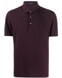 Мужская темно-пурпурная футболка-поло от Ermenegildo Zegna