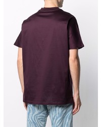 Мужская темно-пурпурная футболка с v-образным вырезом от Low Brand