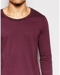 Мужская темно-пурпурная футболка с длинным рукавом от Asos