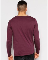 Мужская темно-пурпурная футболка с длинным рукавом от Asos